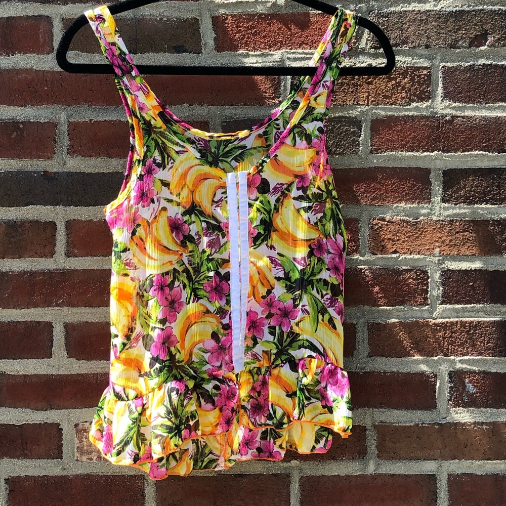 Floral/Banana Print Tank Top